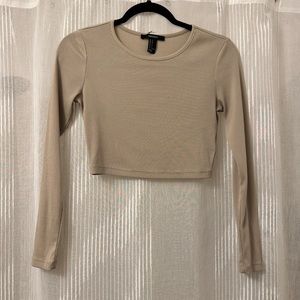FOREVER 21 Brown Cropped Long Sleeve